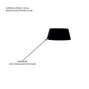 Olivia Organza Floor Lamp Shade Black For IL30063/66, 450mmx200mm
