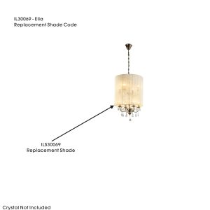 Ella Ivory Cmozarella replacement shade For IL30069, 520mmx500mm