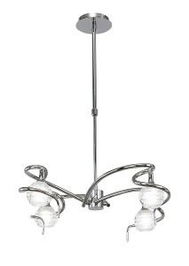 Dali 58cm Telescopic Pendant Convertible To Semi Flush 4 Light G9, Polished Chrome