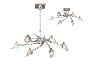 Flavia 73cm Telescopic Pendant Convertible To Semi Flush Round 6 Light G9, Polished Chrome