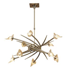 Flavia Pendant Up-Down Round 10 Light G9, Antiques Brass