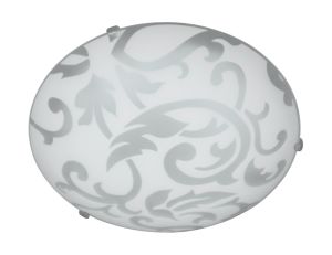 Swirl Ceiling Lamp, 1 Light E27 White/Glass