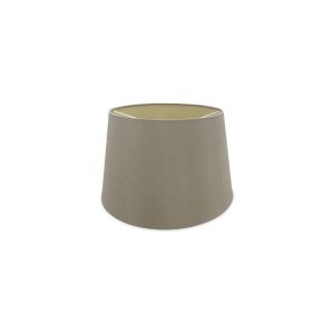 Sutton Dual Mount Round Empire, 280/350 x 220mm Dual Faux Silk Fabric Shade, Taupe/Gino Gold