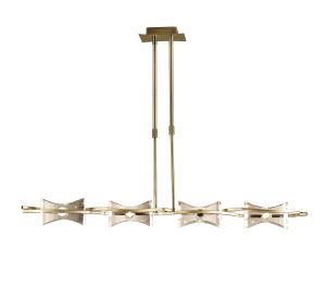 Kromo Linear Telescopic 4 Light G9 Line, Antique Brass