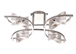 Kromo Ceiling 4 Light G9, Polished Chrome