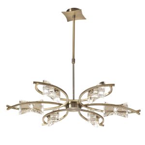 Kromo Telescopic Convertible To Semi Flush 6 Light G9, Antique Brass