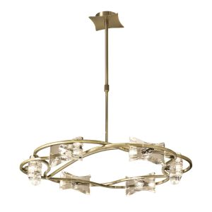 Kromo 68cm Telescopic 6 Light G9 Round, Antique Brass