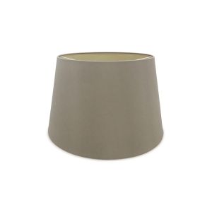 Sutton Dual Mount Round Empire, 350/450 x 280mm Dual Faux Silk Fabric Shade, Taupe/Halo Gold