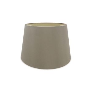 Sutton Dual Mount Round Empire, 350/450 x 280mm Dual Faux Silk Fabric Shade, Taupe/Gino Gold