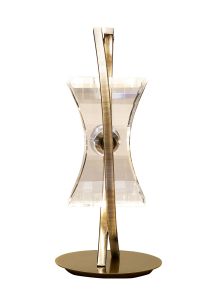 Kromo Table Lamp 1 Light G9 Looped Frame, Antique Brass
