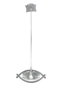 Kromo Pendant 1 Light G9, Polished Chrome