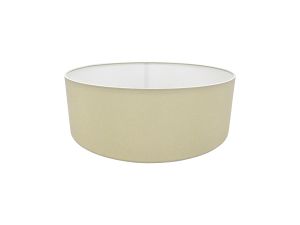 Serena Round Cylinder, 450 x 150mm Faux Silk Fabric Shade, Ivory Pearl/White Laminate