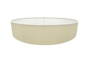 Serena Round Cylinder, 600 x 150mm Faux Silk Fabric Shade, Ivory Pearl/White Laminate