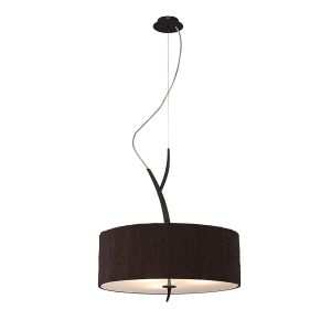 Eve 50cm Pendant 3 Light E27, Anthracite With Black Round Shade