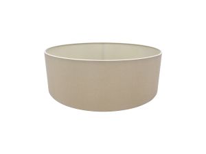 Serena Round Cylinder, 450 x 150mm Dual Faux Silk Fabric Shade, Nude Beige/Moonlight