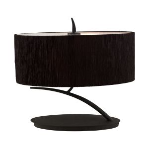 Eve Table Lamp 2 Light E27 Small, Anthracite With Black Oval Shade