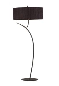 Eve Floor Lamp 2 Light E27, Anthracite With Black Oval Shade