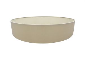Serena Round Cylinder, 600 x 150mm Dual Faux Silk Fabric Shade, Nude Beige/Moonlight