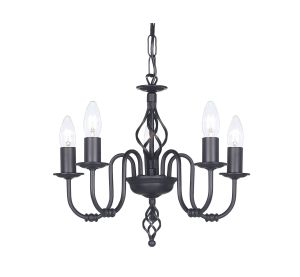 Endon 338-5BL Black 5L Fitting 5 Light In Painted