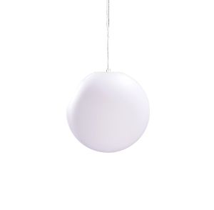 Huevo Ball Pendant 1 Light E27 Medium Outdoor IP44, Opal White