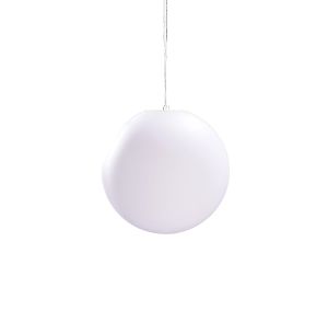 Huevo 40cm Ball Pendant 1 Light E27 Medium Outdoor IP44, Opal White