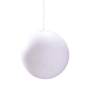 Huevo Ball Pendant 1 Light E27 Large Outdoor IP44, Opal White