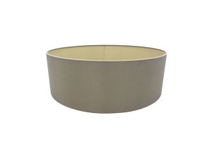 Serena Round Cylinder, 450 x 150mm Dual Faux Silk Fabric Shade, Taupe/Halo Gold