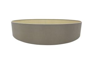 Serena Round Cylinder, 600 x 150mm Dual Faux Silk Fabric Shade, Taupe/Halo Gold