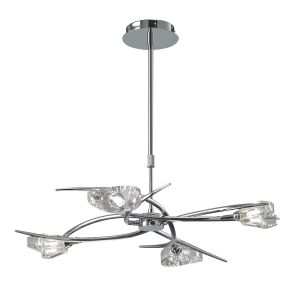 Eclipse 65cm Telescopic Convertible To Semi Flush 4 Light G9, Polished Chrome