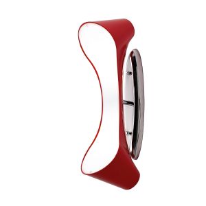 Ora Wall Lamp 2 Light E27, Gloss Red/White Acrylic/Polished Chrome, CFL Lamps INCLUDED