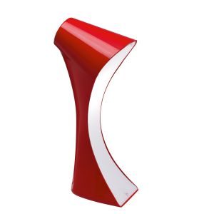 Ora Table Lamp 1 Light E27, Gloss Red/White Acrylic/Polished Chrome, CFL Lamps INCLUDED