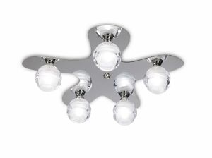 Loop Flush Ceiling 5 Light G9 ECO, Polished Chrome