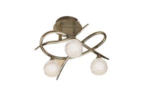 Loop Ceiling 3 Light G9 ECO, Antique Brass