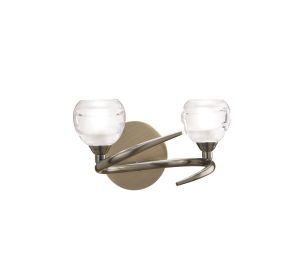 Loop Wall Lamp Switched 2 Light G9 ECO, Antique Brass