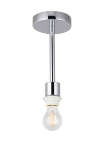 Baymont 12cm Polished Chrome 1 Light E27 Universal Semi Flush Fixture, Suitable For A Vast Selection Of Shades