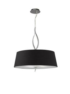 Ninette Pendant 4 Light E27, Polished Chrome With Black Shades