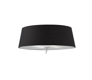 Ninette 60cm Flush Ceiling 4 Light E27, Polished Chrome With Black Shade