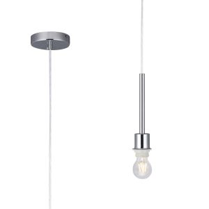 Baymont 12cm Polished Chrome 1 Light E27 Universal Single Pendant, Suitable For A Vast Selection Of Shades