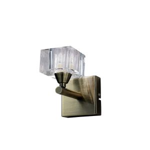 Cuadrax Wall 1 Light G9, Antique Brass