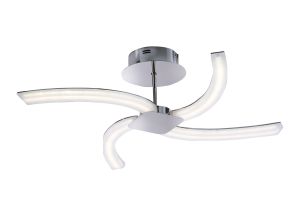 On 70cm Semi Flush 20W LED 3000K, 2000lm, Polished Chrome/Frosted Acrylic, 3yrs Warranty