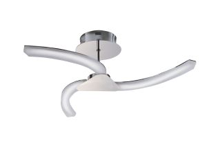 On Semi Flush 15W LED 3000K, 1500lm, Polished Chrome/Frosted Acrylic, 3yrs Warranty