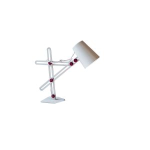 Looker Table Lamp 1 Light E27, Matt White/Purple