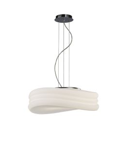 Mediterraneo 50cm Pendant 3 Light E27 Large, Polished Chrome / Frosted White Glass