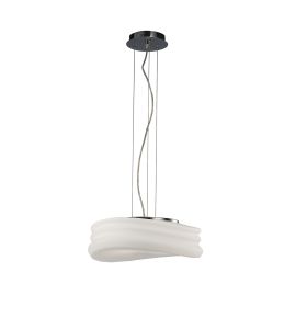 Mediterraneo 37cm Pendant 2 Light E27 Medium, Polished Chrome / Frosted White Glass