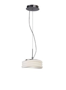 Mediterraneo 22cm Pendant 2 Light GU10 Small, Polished Chrome / Frosted White Glass, CFL Lamps INCLUDED