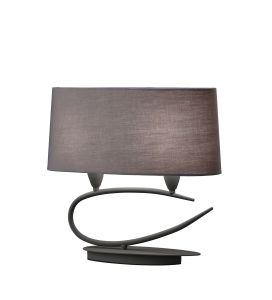 Lua Table Lamp 2 Light E27, Ash Grey With Ash Grey Shades