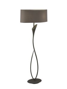 Lua Floor Lamp 2 Light E27, Ash Grey With Ash Grey Shade