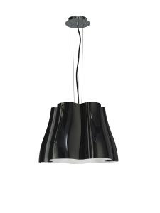 Miss 49cm Pendant 3 Light E27, Gloss Black/Polished Chrome