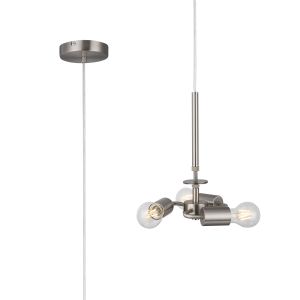 Baymont 25cm Satin Nickel 3 Light E27 Universal Single Pendant, Suitable For A Vast Selection Of Shades