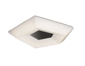 City Flush Ceiling 28W LED Large 3000K, 2800lm, Polished Chrome / White Acrylic, 3yrs Warranty